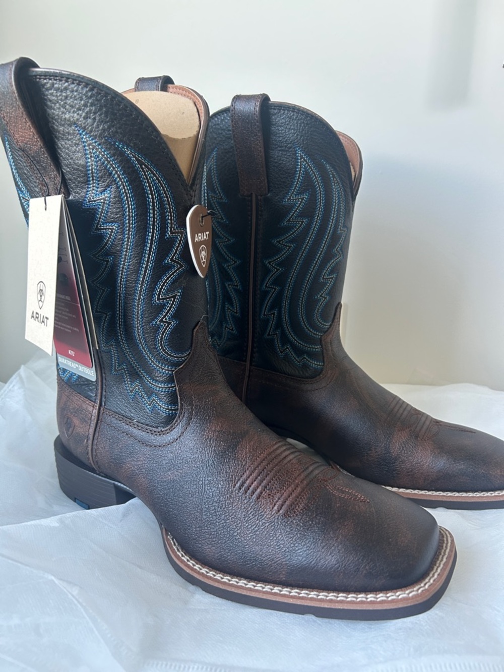 Ariat Men’s Sport Big Country Wide Square Toe Brown Leather Cowboy Boots
